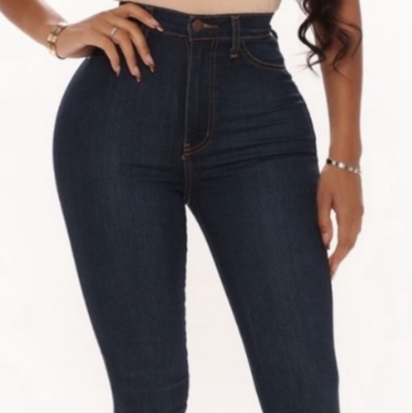 Fashion Nova Denim - Fashion Nova dark Wash blue high waist skinny jeans